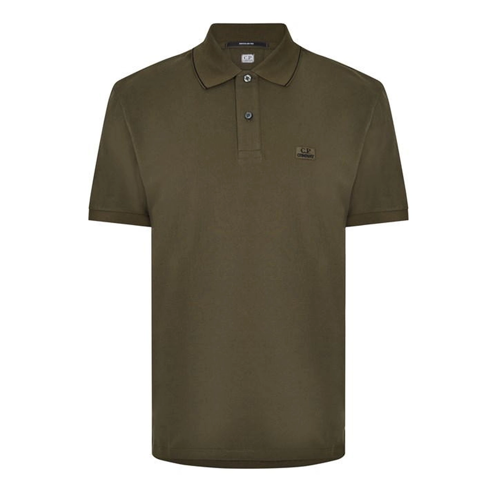 CP Company Short Sleeve Tipped Polo Shirt - Green